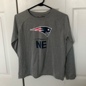 Kids Grey Under Armour Patriots Long Sleeve